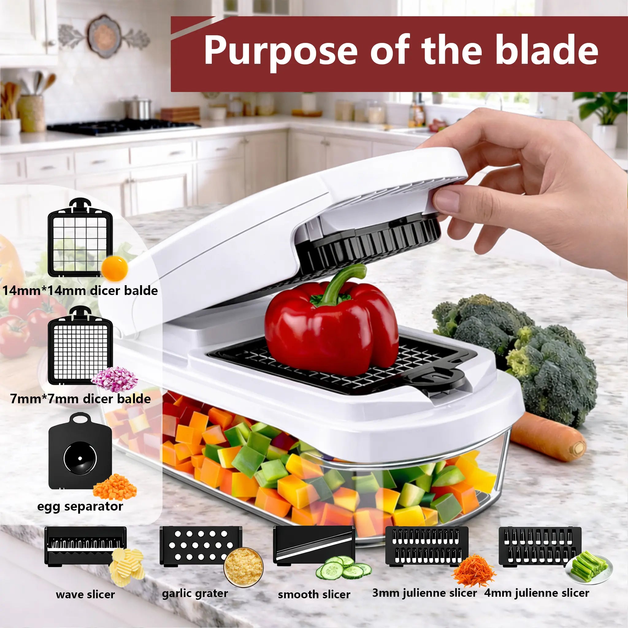 All In One Vegetable Chopper & Slicer Set for Fast Kitchen Prep